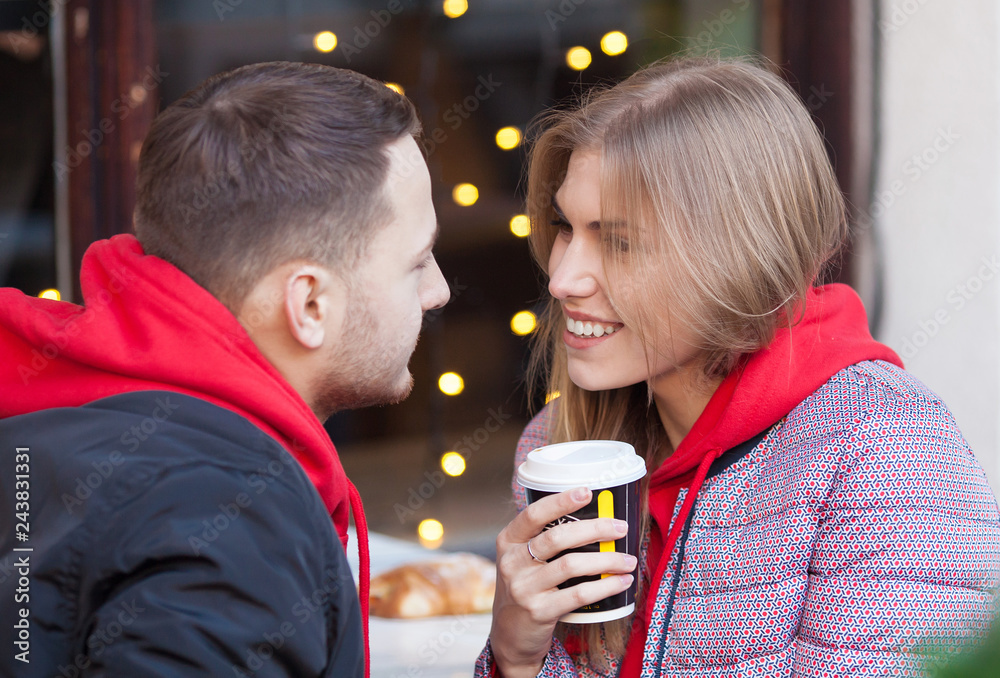Two people in cafe enjoying the time spending with each other Two people in cafe enjoying the time spending with each other