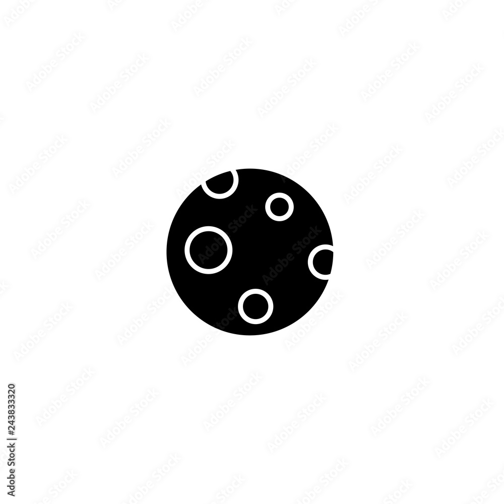 Full moon outline icon. Clipart image isolated on white background