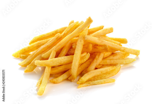 Fotografia pile of french fries on a white background