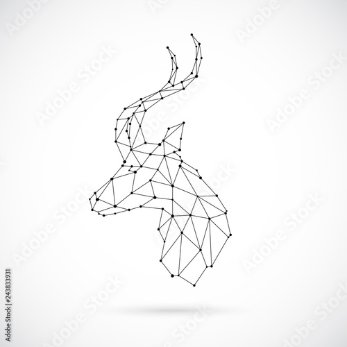 Abstract geometric antelope head in polygonal style. Geometric linear gazelle. Vector illustration.