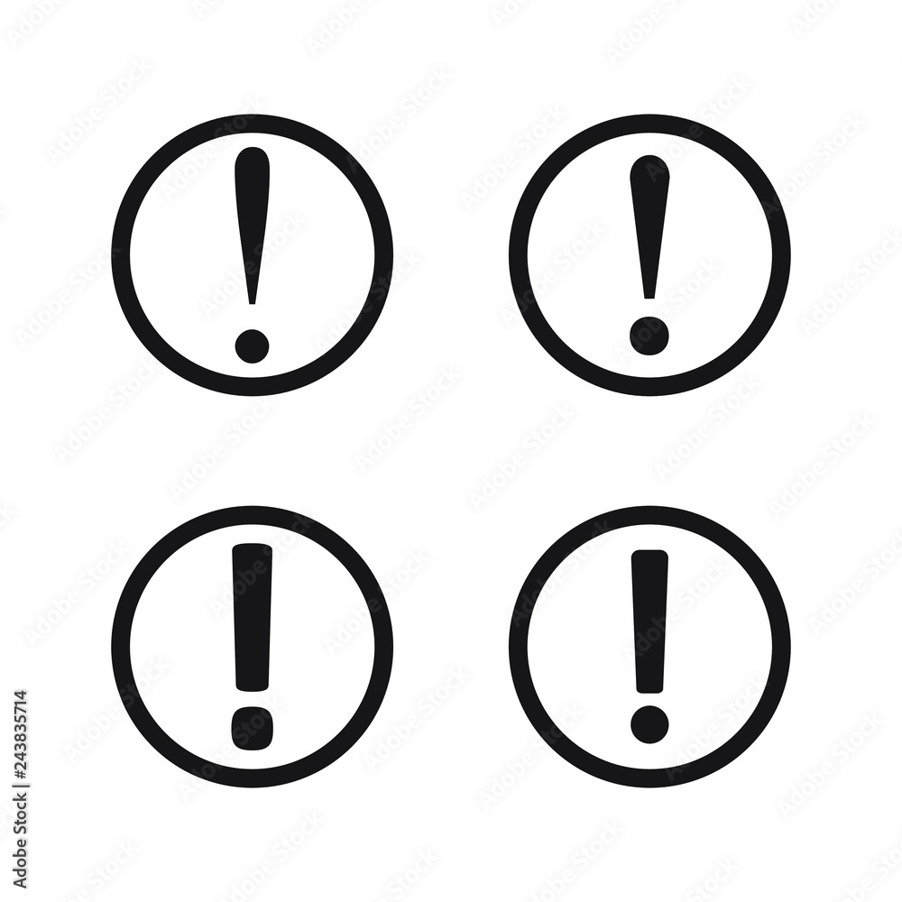 Exclamation icon vector. Attention sign icon in circle. Exclamation icon vector. Attention sign icon in circle.
