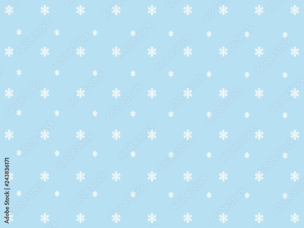 Wonderful blue background design with white snowflakes