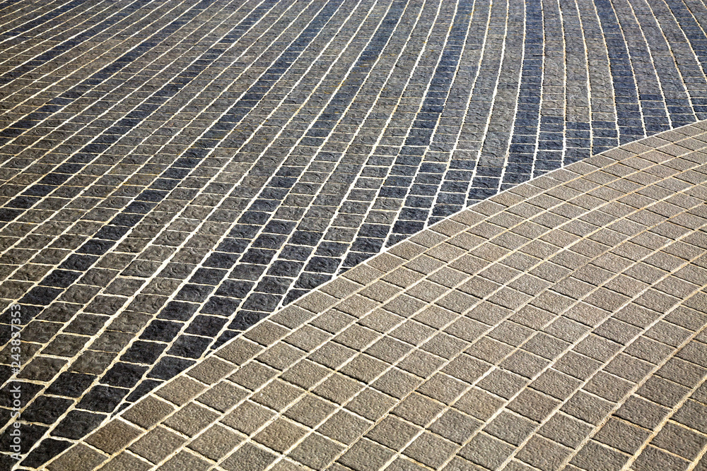 Obraz premium The pattern of the walkway in the park.