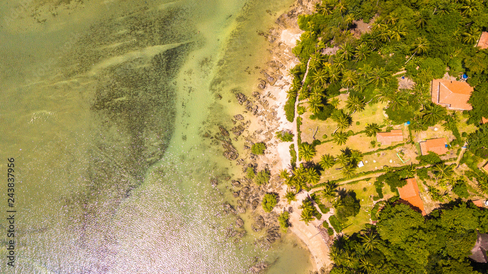 Aerial photography of a beach