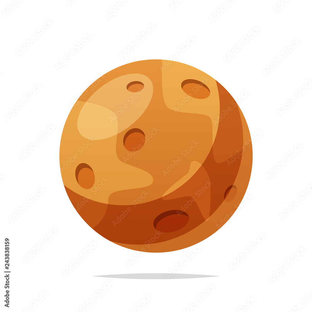 Naklejka premium Planet mercury vector isolated illustration