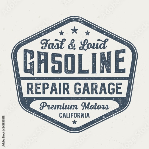 Gasoline - Repair Garege / Aged Tee Design For Printing