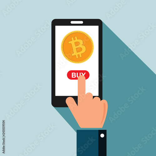 Online bitcoin payment concept - Vector
