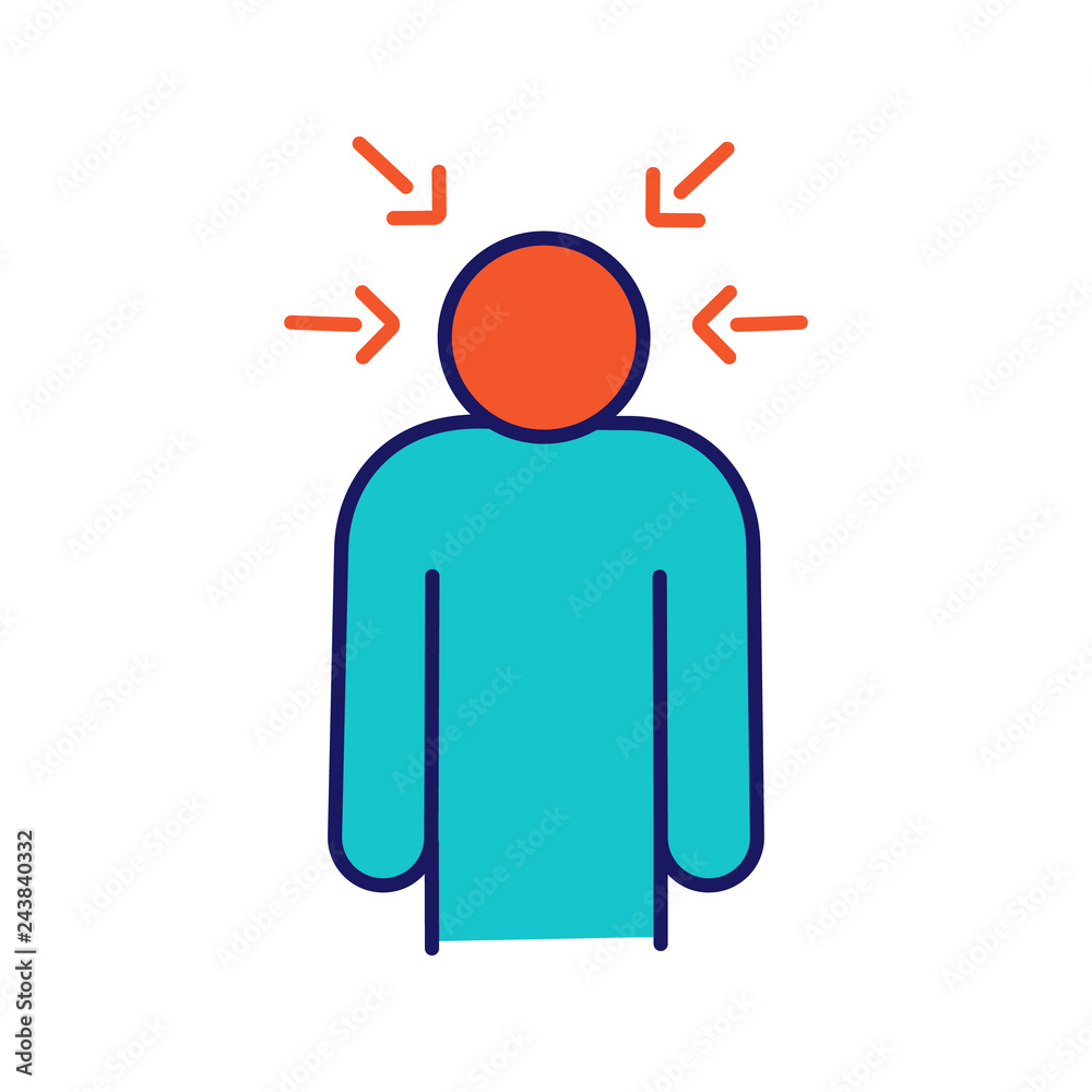 Nervous tension color icon Nervous tension color icon