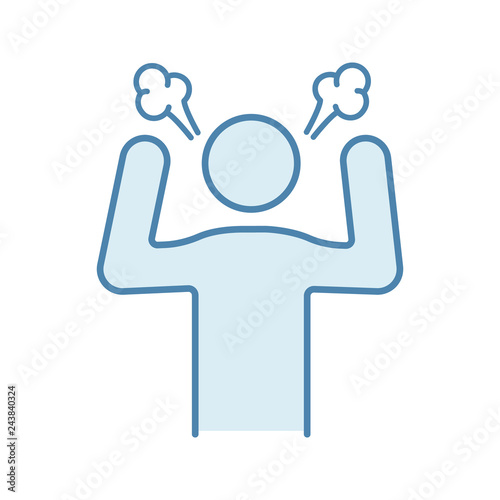 Angry person color icon