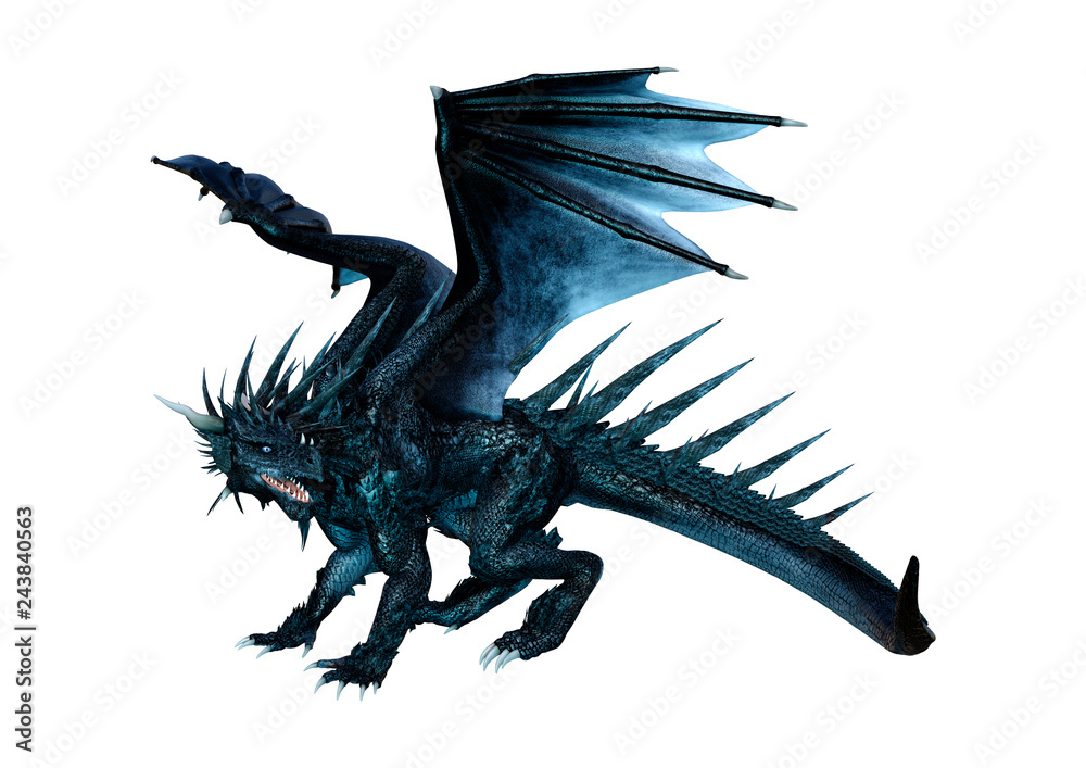3D Rendering Fairy Tale Dragon on White 3D Rendering Fairy Tale Dragon on White