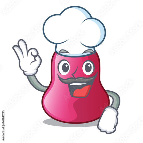 Chef sponge makeuop on cartoon powder foundation