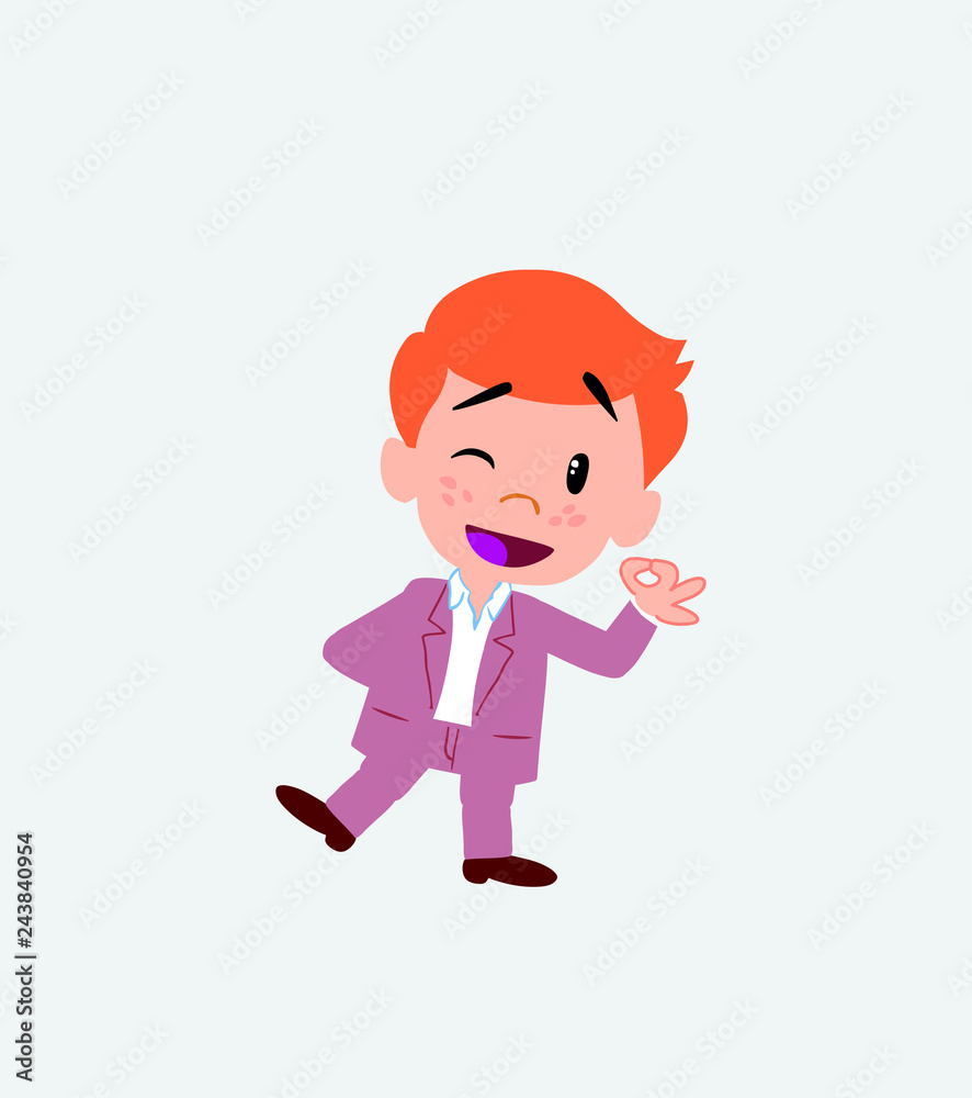 Businessman in casual style doing the OK sign with his hand. Businessman in casual style doing the OK sign with his hand.
