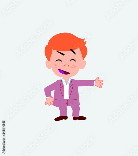 Businessman in casual style showing something in an optimistic and positive attitude.