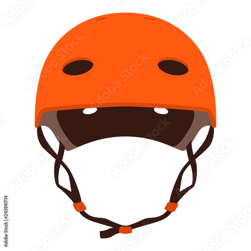 protective helmet ,vector illustration , flat style , front  