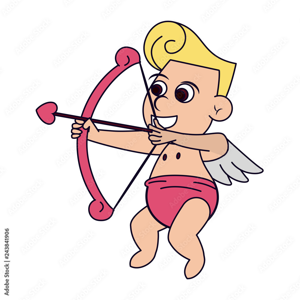 Obraz premium Cupid with harp