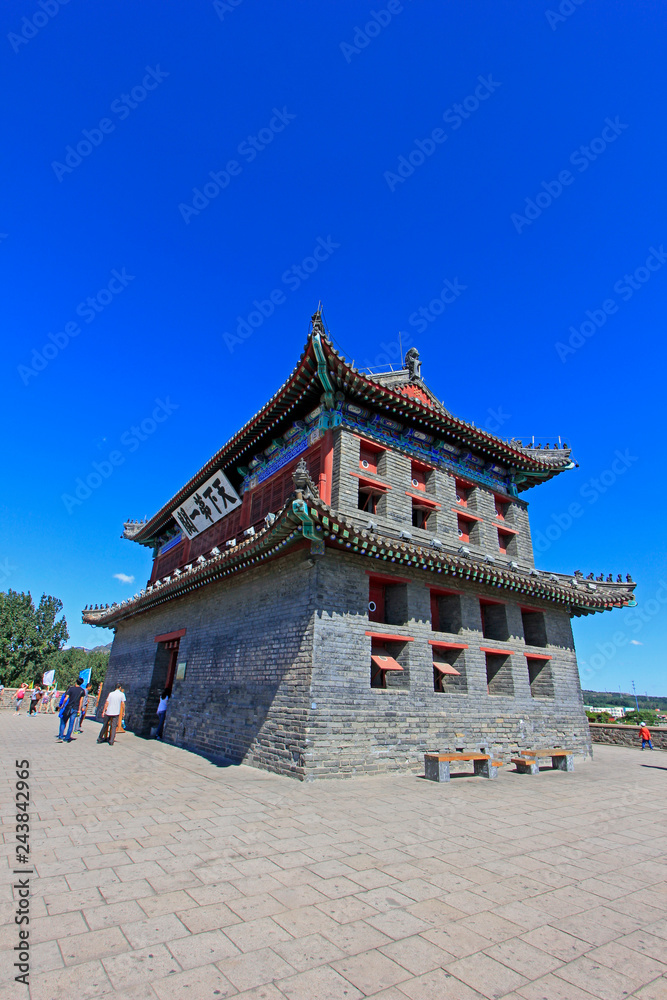 Fototapeta premium Shanhaiguan ancient city embrasured watchtower, China
