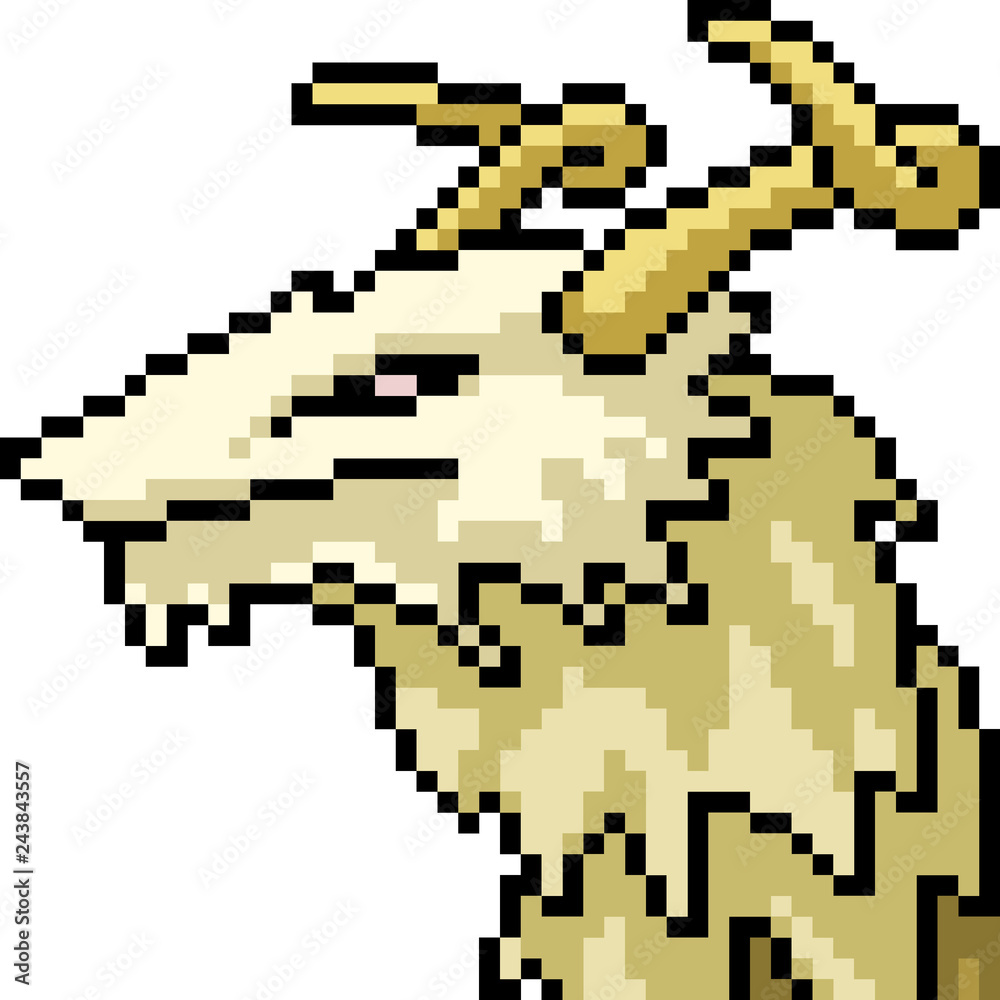 Fototapeta premium vector pixel art monster head