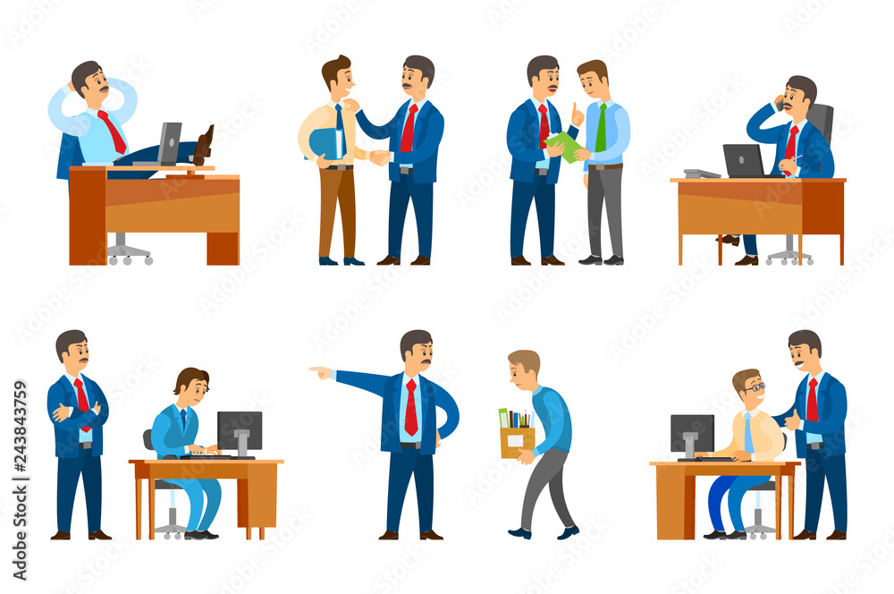 Boss Professional Leader of Company Firing Man Boss Professional Leader of Company Firing Man