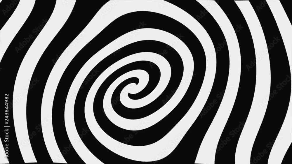 Black And White Hypnotic Spiral, Loop Black And White Hypnotic Spiral, Loop