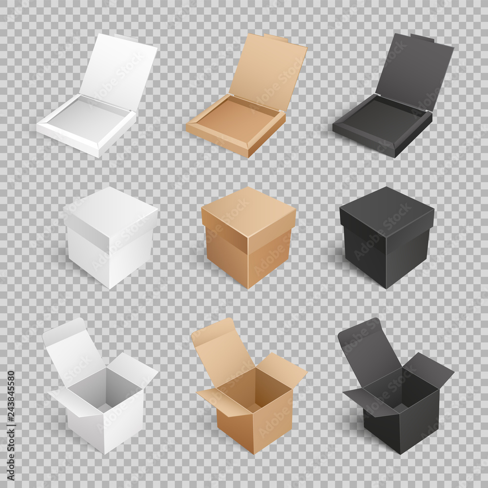 Containers Templates Vector Icons Boxes Packages