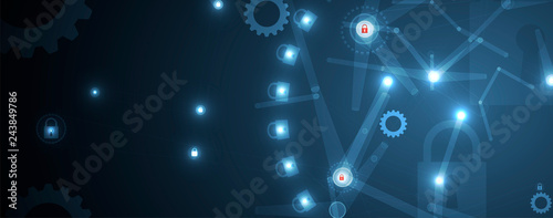 Cybersecurity and information or network protection. Future technology web services for business and internet project