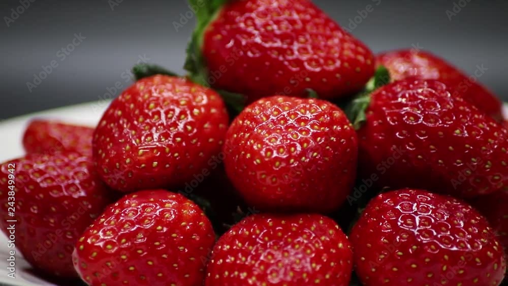 fresh strawberries rotating fresh strawberries rotating