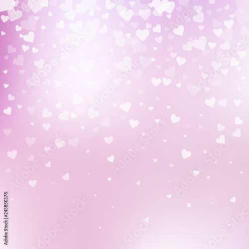 White heart love confettis. Valentine's day gradie