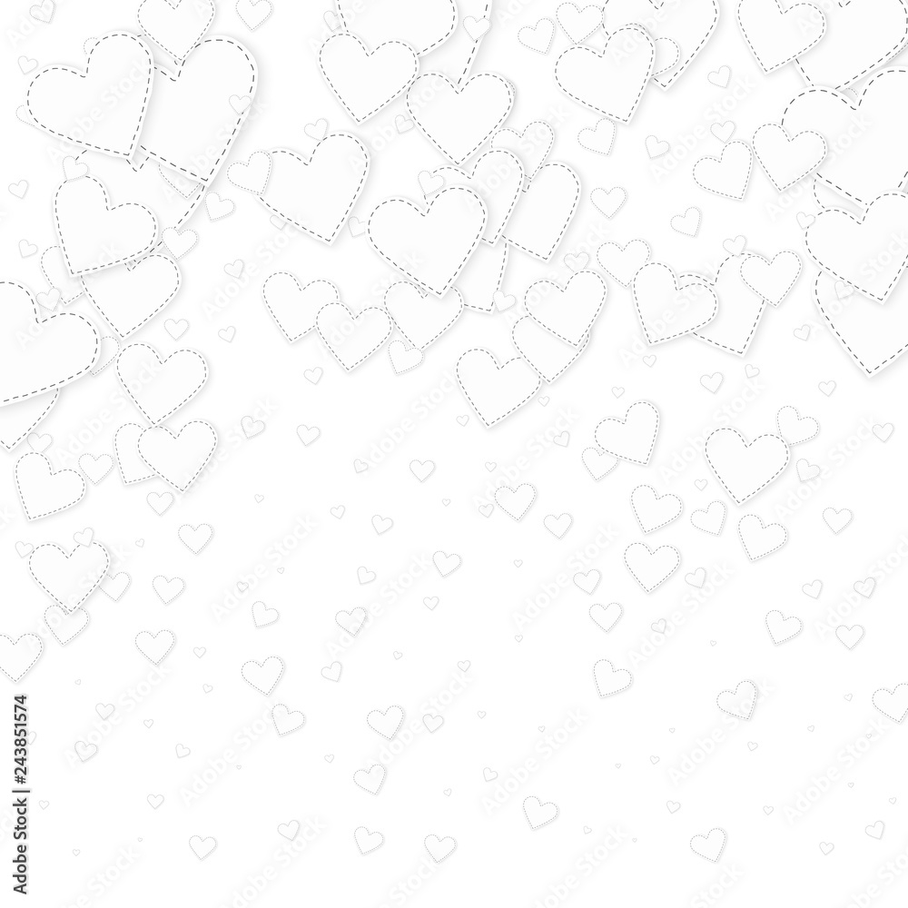 White heart love confettis. Valentine's day fallin White heart love confettis. Valentine's day fallin