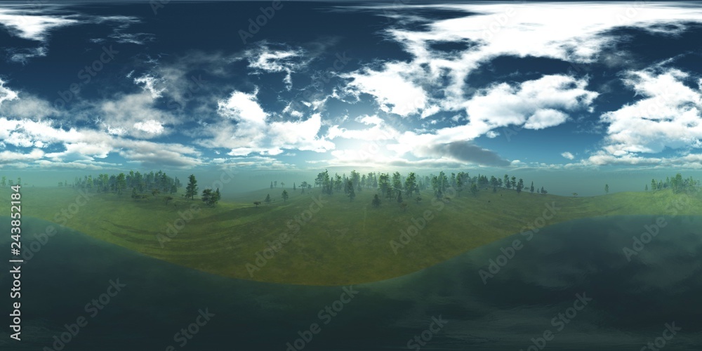 Obraz premium HDRI, environment map , Round panorama, spherical panorama, equidistant projection, panorama 360,