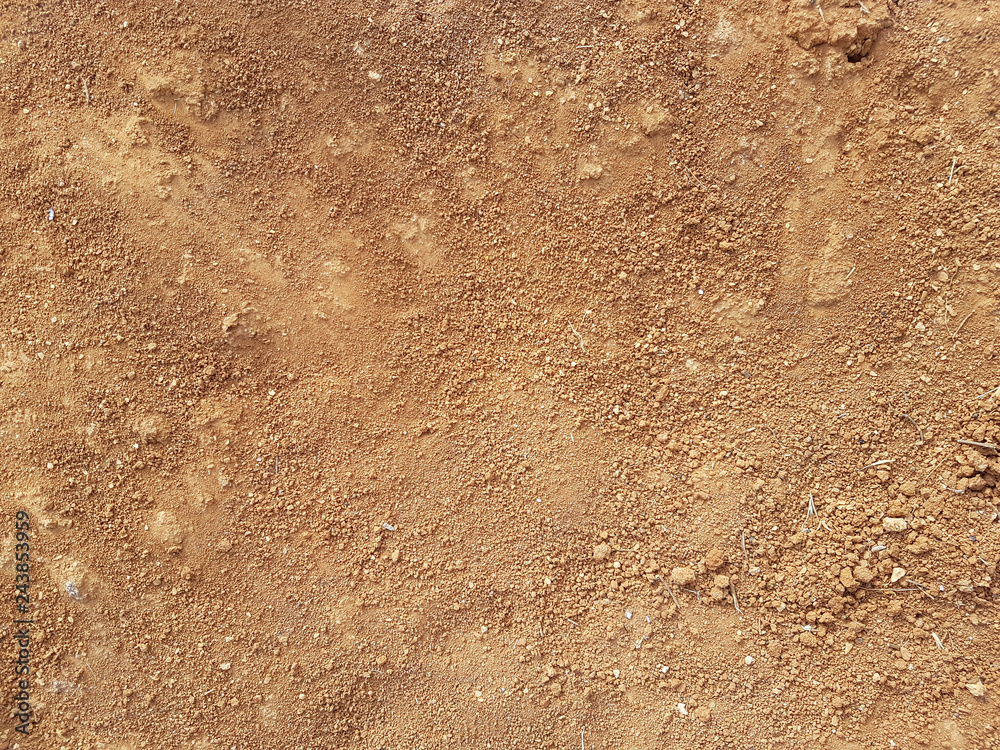 Red Dirt road texture Soil background - obrazy, fototapety, plakaty 