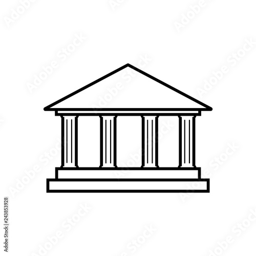 bank line icon, logo on white background
