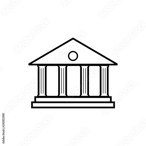 bank line icon, logo on white background