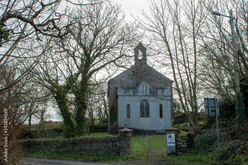 Old Irish Church in the woods converted to a building to create sails. 