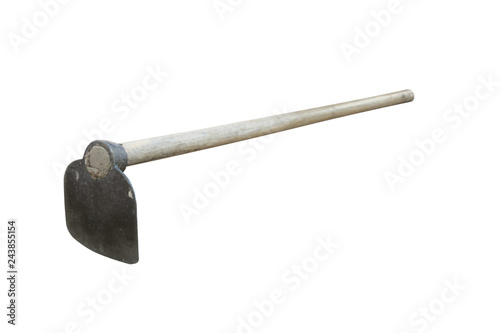 hoe on a white background with clipping part. photo