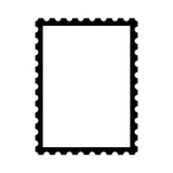 Blank postage stamp. Clean postage stamp template. Postage icon.