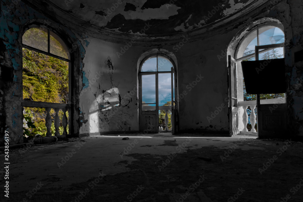 Fototapeta premium Ruins of an abandoned luxury hotel.