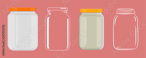 Vászonkép Empty glass jar without transparency