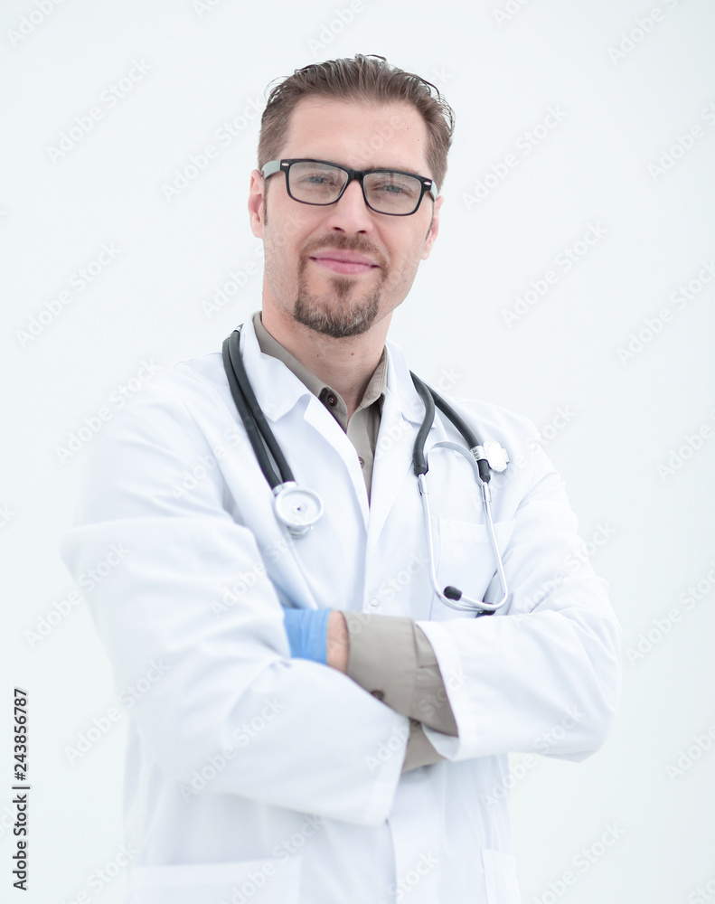 Portrait of medical specialist with stethoscope
