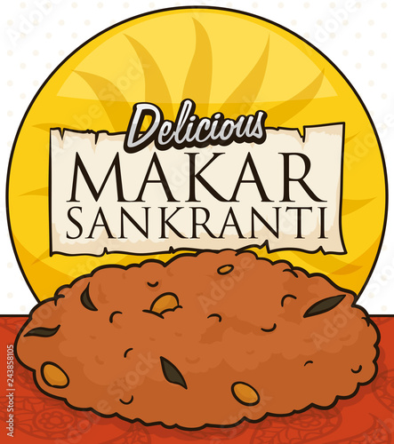 Masala Vada with Spices for a Delicious Makar Sankranti Festival, Vector Illustration
