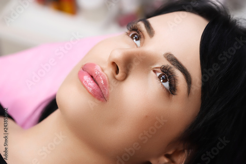 Permanent Make-up on her Lips.