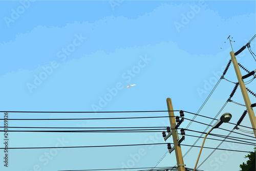 Blue sky white clouds for background