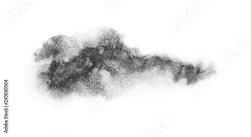 watercolor black and gray, grey texture splash isolated on white background, for text, banner, card, invitation, design for tag and label, logo, brand