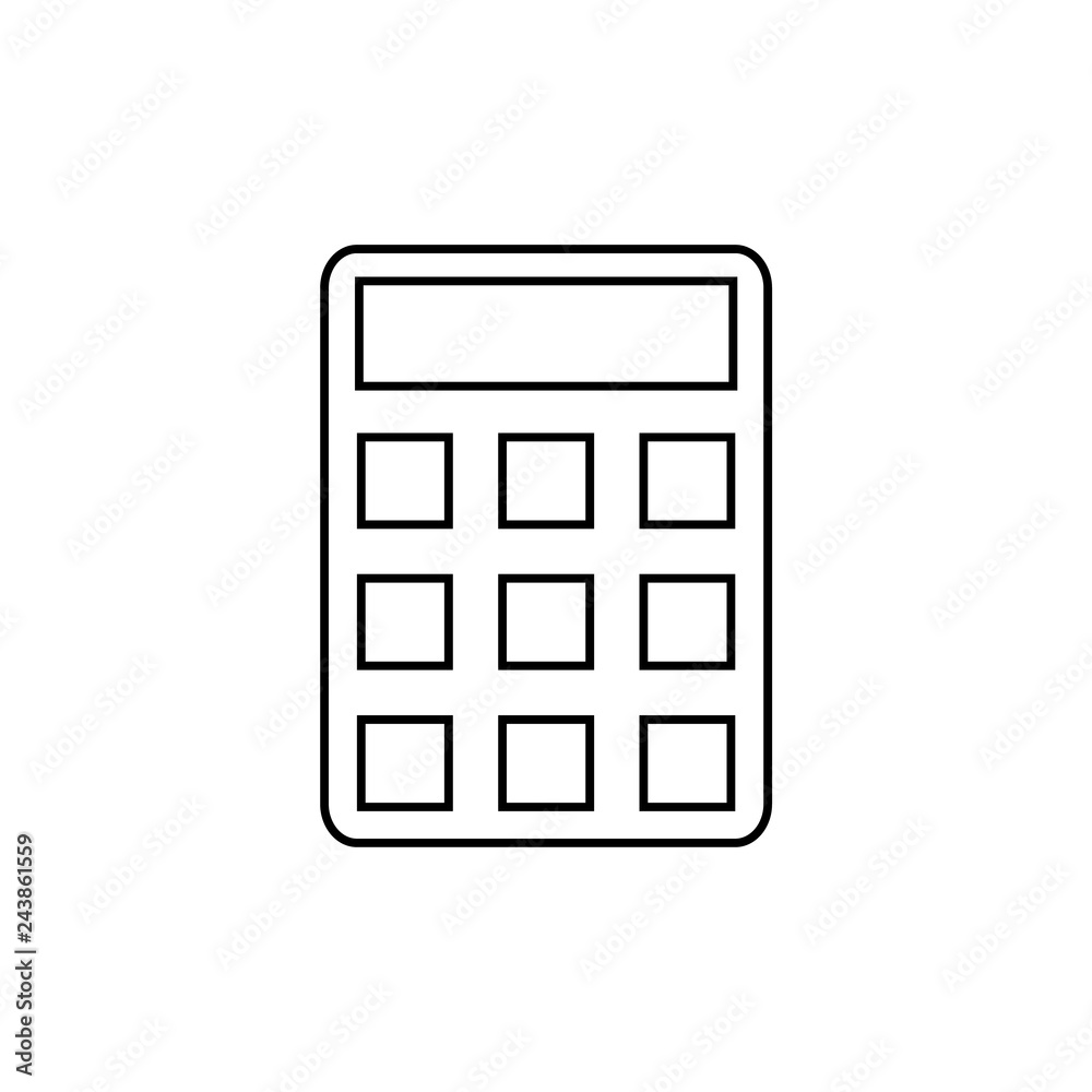 calculator line icon on white background