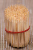 bundle of bamboo toothpicks for the dental care and teeth cleaning