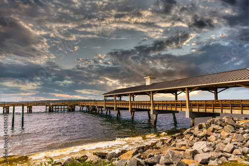 Pier on Stormy Day photo