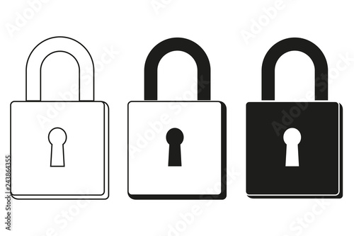 Black and white padlock set