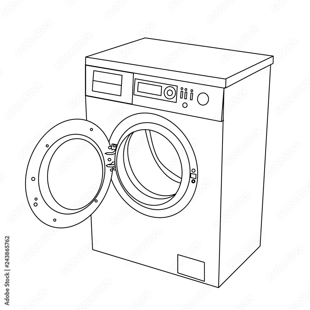 Easy Step For Kids How To Draw a Washing Machine - YouTube