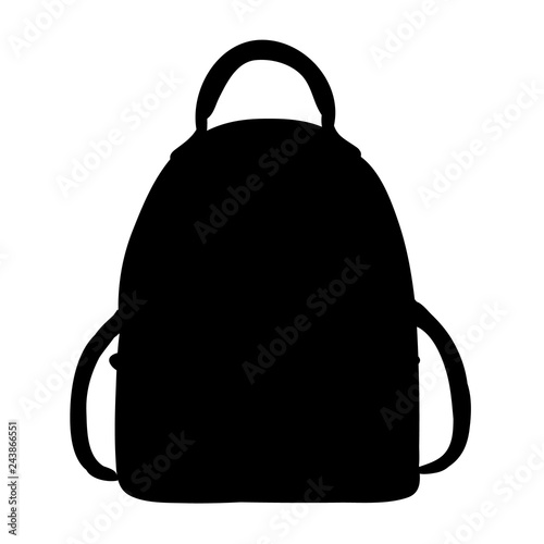 white background silhouette backpack