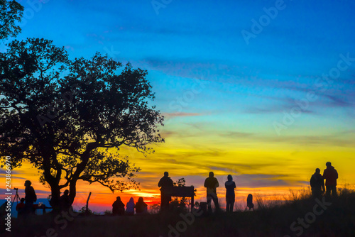 The colorful and bright colors of the natural viewpoint with man