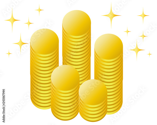 お金　コイン　ゴールド　＄　ドル